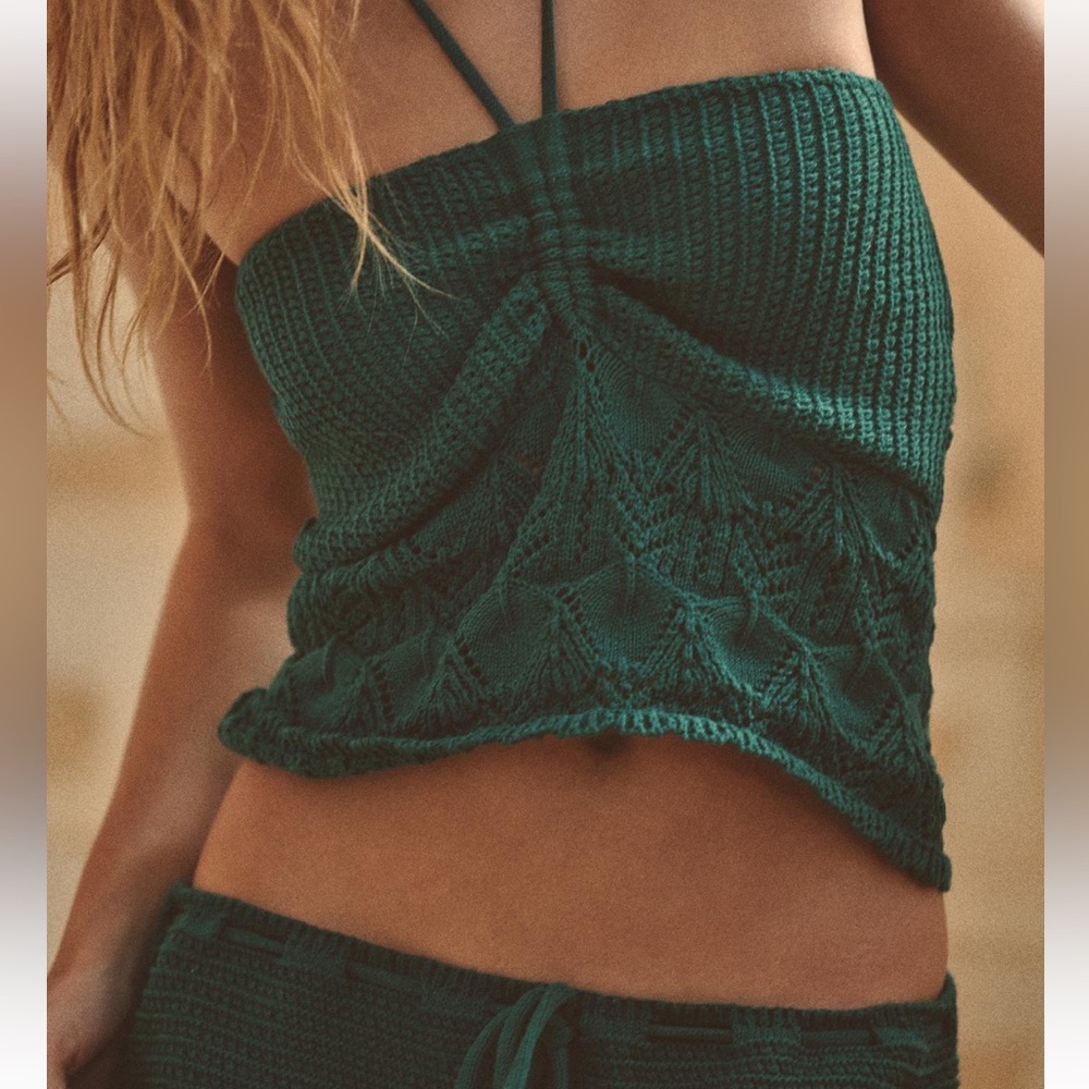 Green knit set